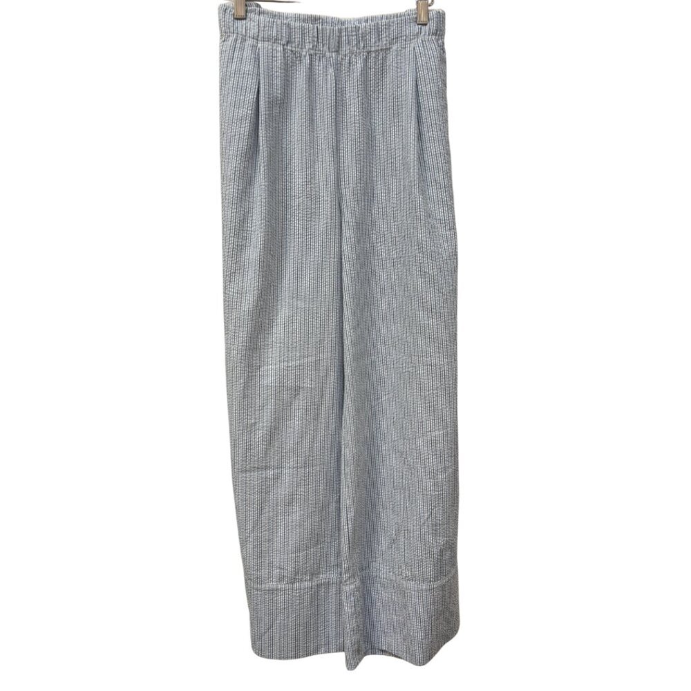 Organic Cotton Laguna Seersucker Wide Leg Pants